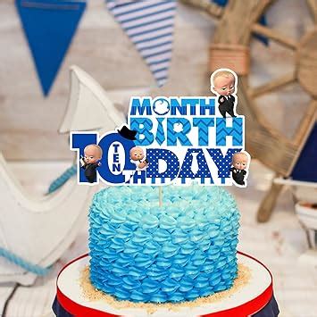 Zyozique Boss Baby 10th Month Cake Topper, Pack of 1, Blue : Amazon.in ...