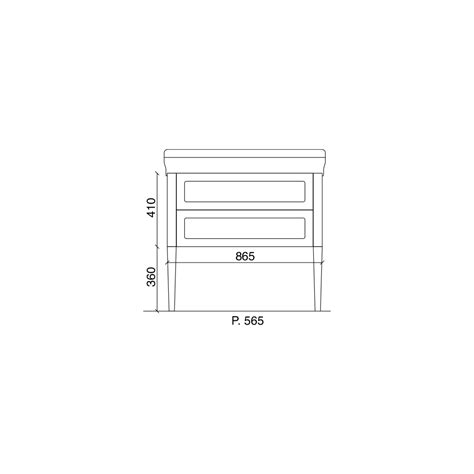 Bathroom Cabinet with Ceramic Washbasin and Two Drawers