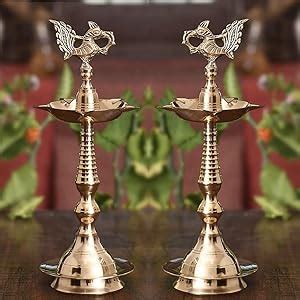 Buy Stotram Brass Nakshi Peacock Kerala Mahabharat Oil/Ghee Diya ...