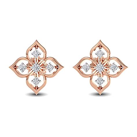 Buy Kisna Real Diamond Jewellery 14KT Rose Gold SI Diamond Earrings for ...