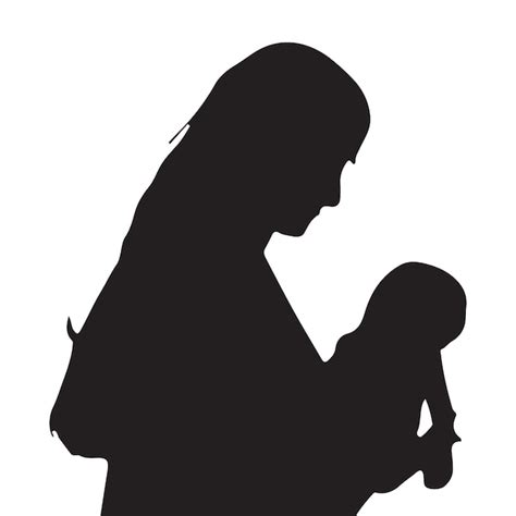 La madre tiene la silhouette del neonato | Vettore Premium