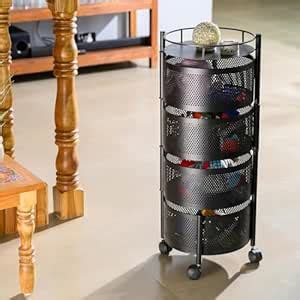 Homeor Multi-Purpose Mesh Rotating Trolley Storage Organizer & Kitchen ...