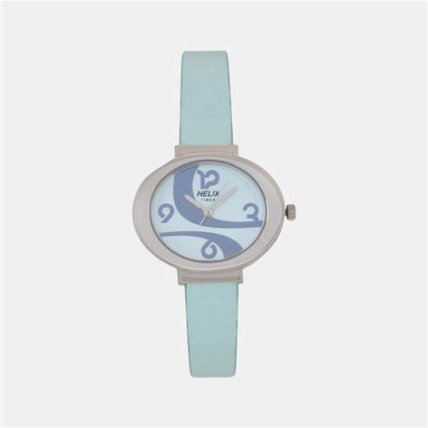 Helix Women Quartz Blue Dial Analog Leather Watch TW039HL01 – Just In Time