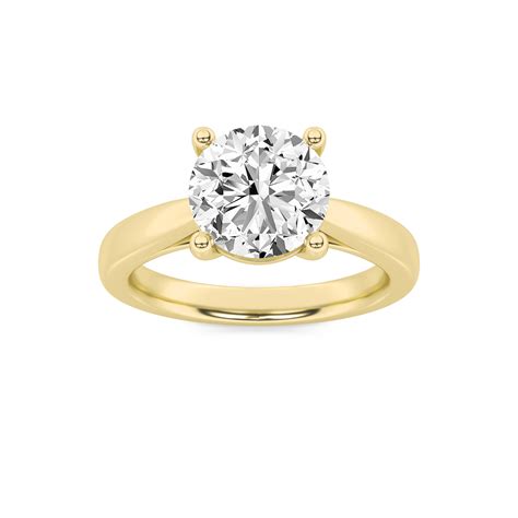 Buy Gold Timeless Round Cut Solitaire Diamond Ring Online | GIVA Gold ...
