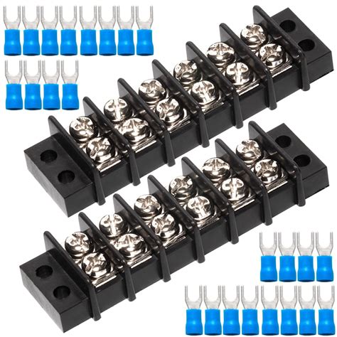 Snapklik.com : Terminal Block - 2 Pack 6 Positions 200v-450v 20-30A Dual Row Screw Terminals ...