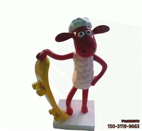 玻璃钢小羊肖恩_幼儿园卡通动物摆件雕塑_厂家图片价格-玉海雕塑