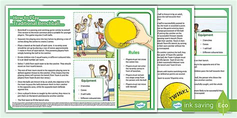 Benchball Rules KS2 - Exciting PE Games - Twinkl