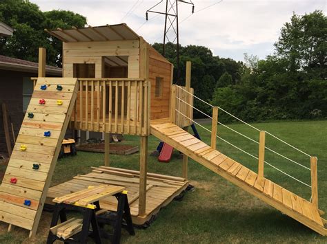 Ana White | Play fort and Swing Set - DIY Projects | Swing set diy ...