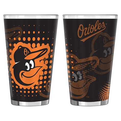 Buy MLB Baltimore Orioles Halftone Pint Glass Set (2-Pack), 16-Ounce ...