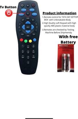 Fgkitoflex xmrm-575 tata sky hd Remote Controller (Black) Tata sky ...