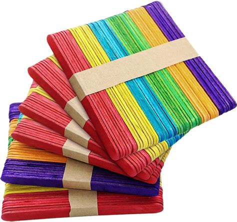Amazon.com: KTOJOY 8”100Pcs Jumbo Wooden Craft Sticks Wooden Popsicle ...