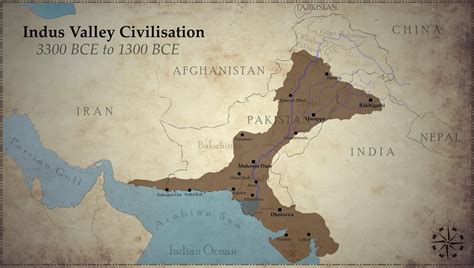 Indus Valley Civilization Line Map