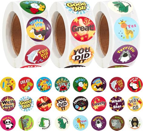 Buy Xijuer 1500 PCS Motivational Reward Stickers for Kids, 3 Rolls ...
