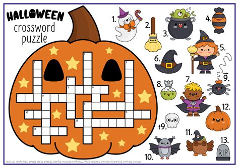 Halloween Crossword Puzzle For Kids