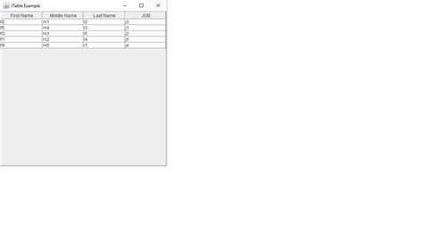 How to Set Data in Table in Java GUI 的图像结果