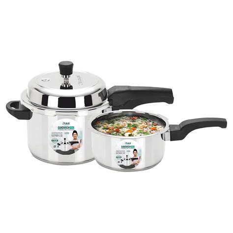Buy JIAA SANDWICHPRO Stainless Steel Pressure Cooker COMBO 2 & 3 LIT ...