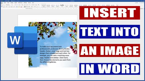How to insert text in an image in Word | Microsoft Word Tutorials - YouTube