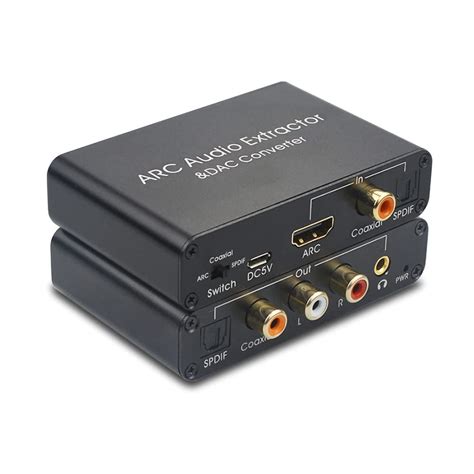 HDMI ARC Adapter 192KHz DAC Converter, Audio Extractor Support Digital ...