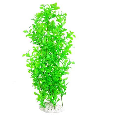 ELECTROPRIME Plastic Aquarium Oval Leaves Artificial Plant/Glass, Green ...