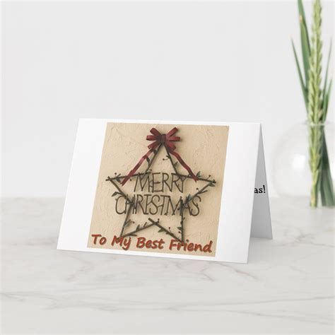 CHRISTMAS STAR FOR MY BEST FRIEND AT CHRISTMAS HOLIDAY CARD | Zazzle ...