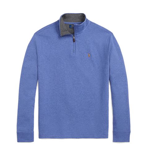 Polo Ralph Lauren Estate-Rib Quarter-Zip Pullover Faded Royal Heather ...