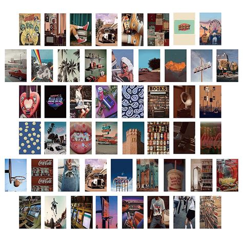 Buy no applicable 50Pcs Retro Wall Collage Kit Aesthetic Pictures ...