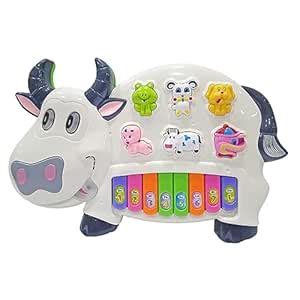 Buy KEENBEY Musical Piano for Kids with Flashing Lights - Cow Piano ...