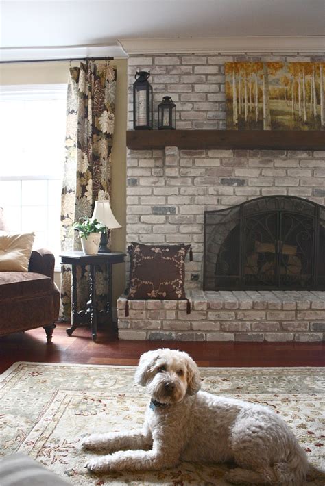 The Yellow Cape Cod: White Washed Brick Fireplace~Tutorial
