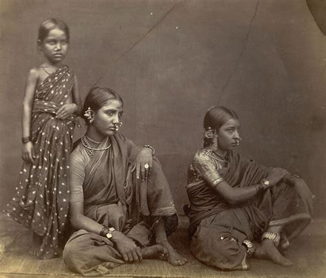 Two young Women and a Child, Displaying Jewellery, at Madras (Chennai ...
