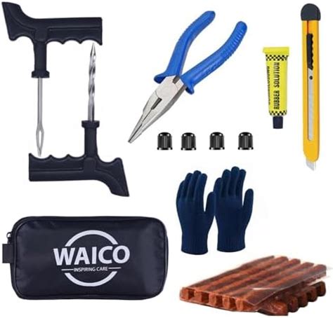amiciAuto Universal Puncture Tool Kit for Tubeless Tyre with Premium ...