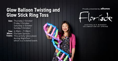 Glow Balloon Twisting and Glow Stick Ring Toss, Floriade,Canberra, 2 ...