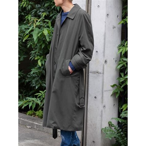 1990s "NEW PORT HARBOR" moss green smooth touch soutien collar coat ...