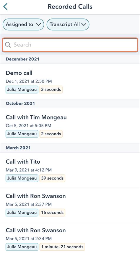 HubSpot Phone Call Transcript 的图像结果
