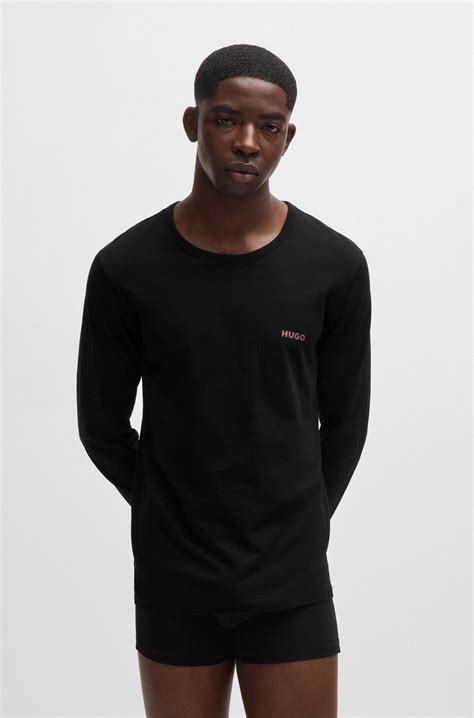 HUGO - Three-pack of cotton underwear T-shirts - Black