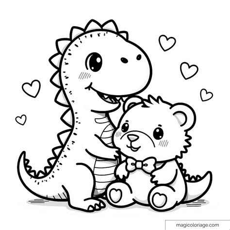 Cute Dinosaur Coloring Page
