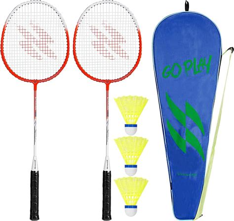 Strauss Aluminum Badminton Racket Set of 2 with Cover | Includes 3 ...