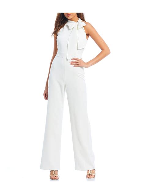 VINCE CAMUTO Womens Ivory Sleeveless Wide Leg Party Jumpsuit Petites ...