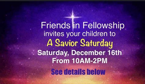 A Savior Saturday, Friends In Fellowship Christian Church, Winterville ...