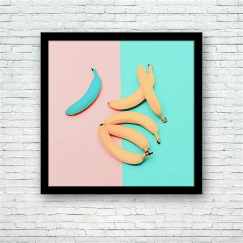 BOXD Minimalism Fashion Bananas Design Painting Poster Black Frame 13 X ...