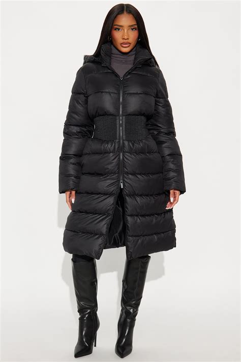 Tanya Puffer Trench Coat - Black | Fashion Nova