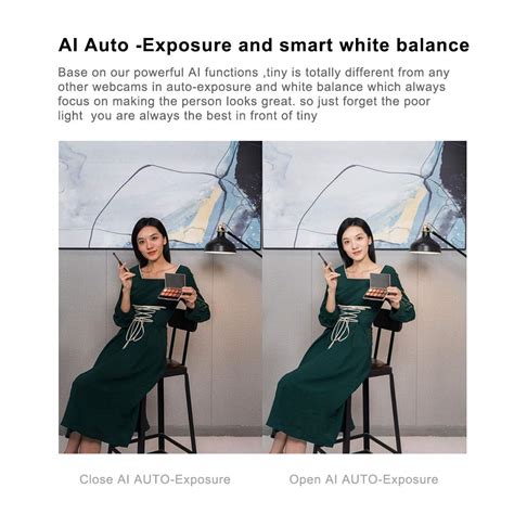 OBSBOT Tiny PTZ Webcam, AI Tracking Auto-Frame Auto-Exposure Gesture ...