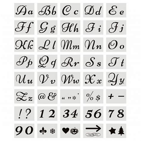 Jzk 40 Sheets Of Letter Stencils And Number Templates Flexible ...