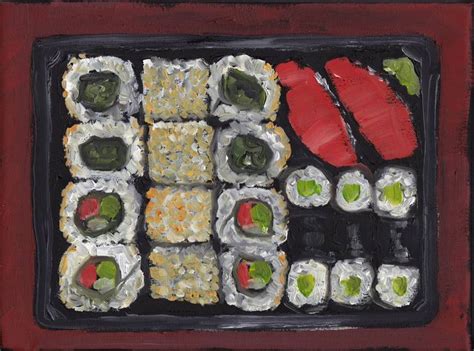 Sushi Box #1 Art Print | Sushi, Food illustrations, Food painting