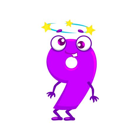 Cartoon funny math number nine 9 character 36599882 Vector Art at Vecteezy