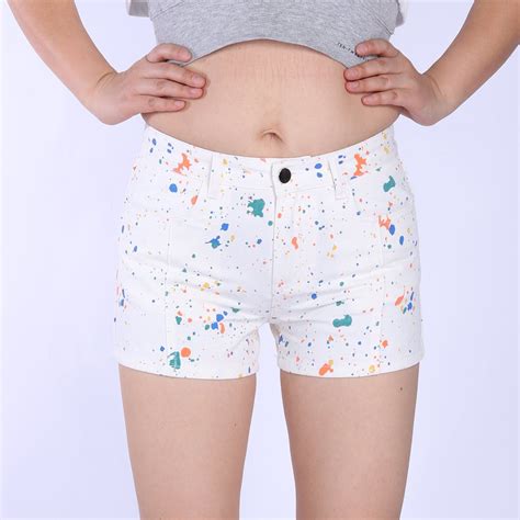 Custom Women White Short Pants Logo Printing Women Jeans Shorts - China ...