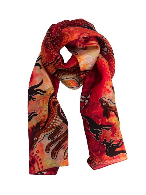 Silk Scarf By Chernee Sutton Kangaroo Design Australian Aboriginal Art ...