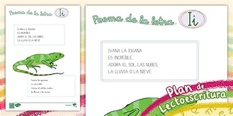 Plan de lectoescritura: La letra I - Poema