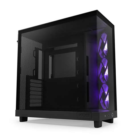 NZXT H6 Flow RGB Tempered Glass Compact Dual-Chamber Mid-Tower Airflow ...