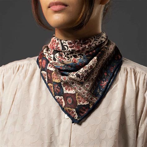 Persian Silk Neck Scarf for Women Luxe and Vibrant Square Golestan ...