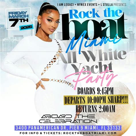 ROCK THE BOAT MIAMI ALL WHITE YACHT PARTY JAZZ IN THE GARDENS 2025 ...